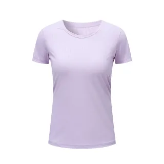 【DZRZVD 杜戛地】110524女款涼感短袖T恤 淺紫色(柔軟高彈力、接觸涼感、透氣排汗)