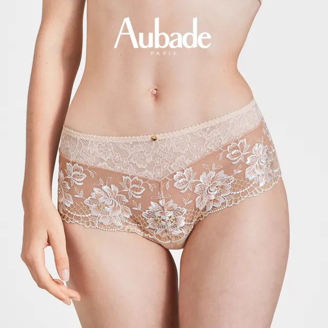 【Aubade】夏日旋律刺繡平口褲-IC(膚)