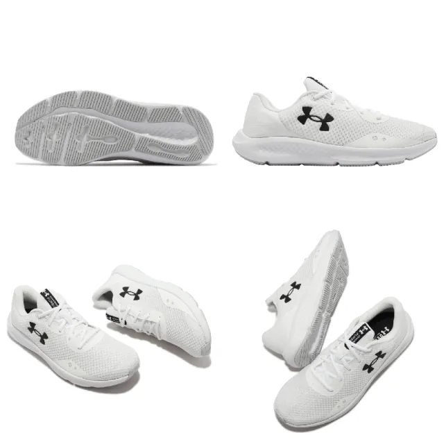 【UNDER ARMOUR】慢跑鞋 Charged Pursuit 3 男鞋 白 輕量 緩震 路跑 運動鞋 馬拉松 UA(3024878102)