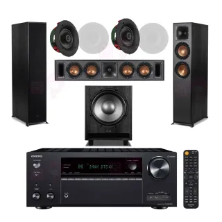 【ONKYO】TX-NR7100+R-625FA+R-34C+CS-16CII+MS-450(擴大機+主喇叭+中置+崁入式喇叭二對+重低音)