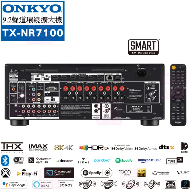 【ONKYO】TX-NR7100+R-625FA+R-34C+CS-16CII(擴大機+主喇叭+中置+崁入式喇叭二對)