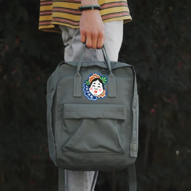 【A-ONE 匯旺】日本Q版 白臉能面具 地標熨燙刺繡背膠補丁 袖標 布標 布貼 補丁 貼布繡 臂(NO.197)