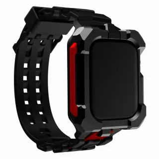【Element Case】Special Ops Apple Watch 7 41mm 特種行動一體型防摔殼錶帶 - 黑/紅色