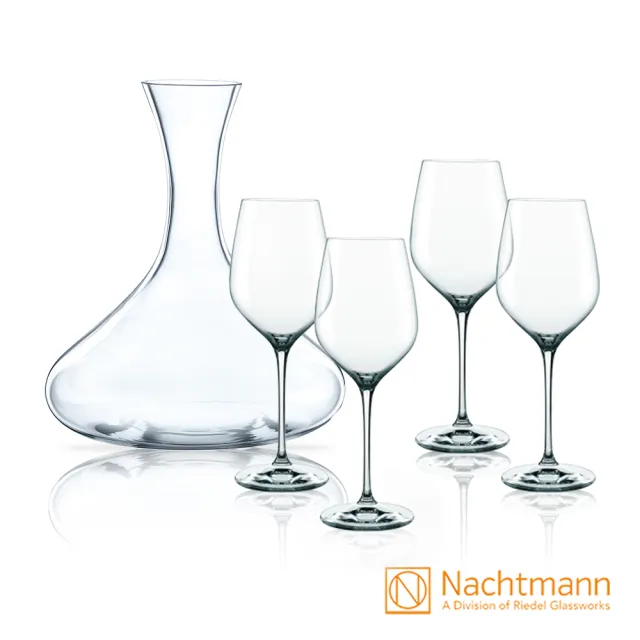 【Nachtmann】德國美杯 醒酒器+紅酒杯5件組(超值優惠 3組任選)