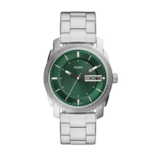 【FOSSIL】Machine經典面盤不鏽鋼腕錶-綠42mm(FS5899)