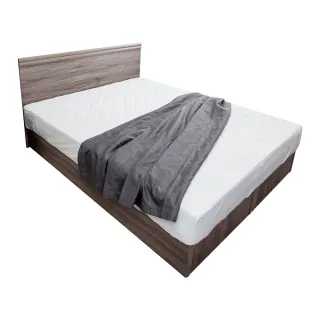 【BODEN】米恩5尺雙人床房間組-3件組-床頭片+六分床底+A1舒柔緹花床墊(古橡色-七色可選)