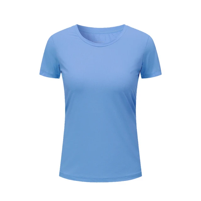 【DZRZVD 杜戛地】110524女款涼感短袖T恤 淺藍色(柔軟高彈力、接觸涼感、透氣排汗)