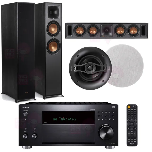 【ONKYO】TX-RZ50+R-625FA+R-34C+ICQ62(擴大機+主喇叭+中置+嵌入式喇叭一對)