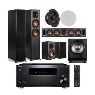 【ONKYO】TX-RZ50+R-625FA+R-34C+R-41M+CS-16CII+MS-450(擴大機+主喇叭+中置+環繞+崁入式喇叭一對+重低音)