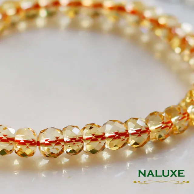 【Naluxe】黃水晶 鑽切疊珠開運手鍊(寶石等級 鑽切高閃度)