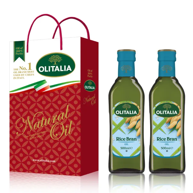 【Olitalia奧利塔】葡萄籽油x4瓶+玄米油2瓶(500mlx6瓶-禮盒組)