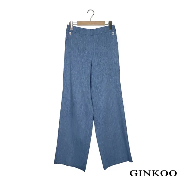 【GINKOO 俊克】牛仔直筒寬褲