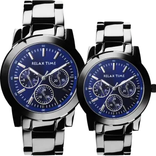 【Relax Time】夜空 日曆情侶手錶 對錶-藍(R0800-16-07X+R0800-16-07)