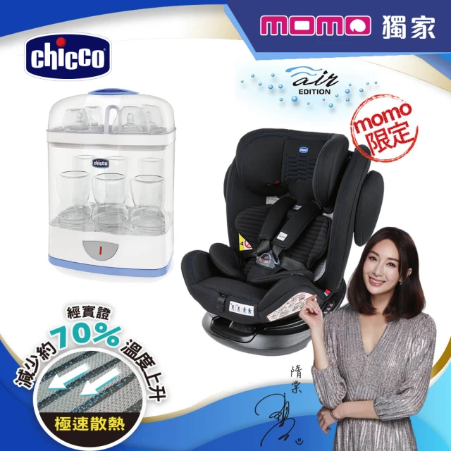 【Chicco】Unico 0123 Isofit安全汽座Air版+2合1電子蒸氣消毒鍋(無烘乾功能)