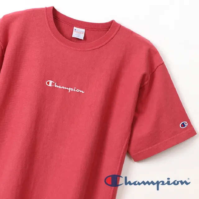【Champion】官方直營-RW刺繡Logo短袖Tee-9.4oz-男(深紅色)
