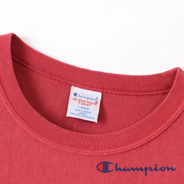 【Champion】官方直營-RW刺繡Logo短袖Tee-9.4oz-男(深紅色)