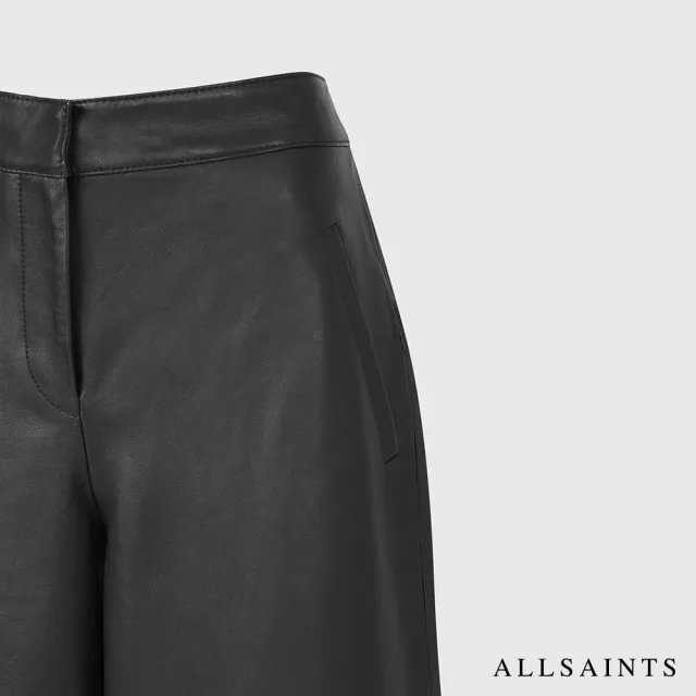 【ALLSAINTS】LEAH 上等純羊皮羊皮寬褲-黑 WL052T(舒適版型)