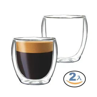 【AHOYE】雙層隔熱玻璃杯 150mL-兩入組 咖啡杯 茶杯 水杯