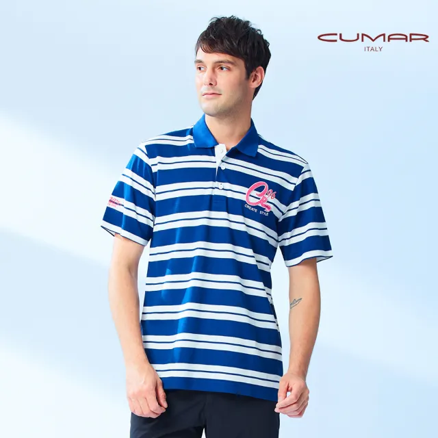 【CUMAR】男裝短袖棉質條紋POLO衫/178228(多色任選)