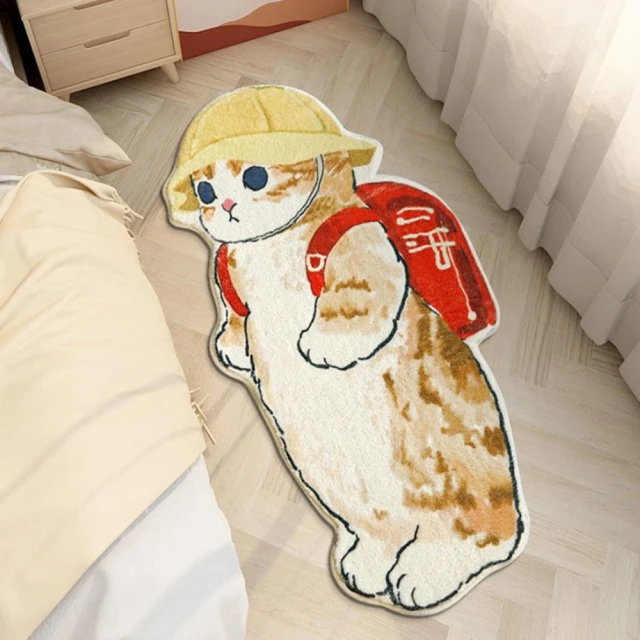 【JEN】可愛貓咪羊羔絨防滑地毯地墊床邊毯50*120CM(3款可選)