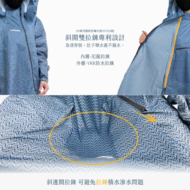【OutPerform】去去雨水走長版風雨衣-Mini-O(雙拉鍊背包款)