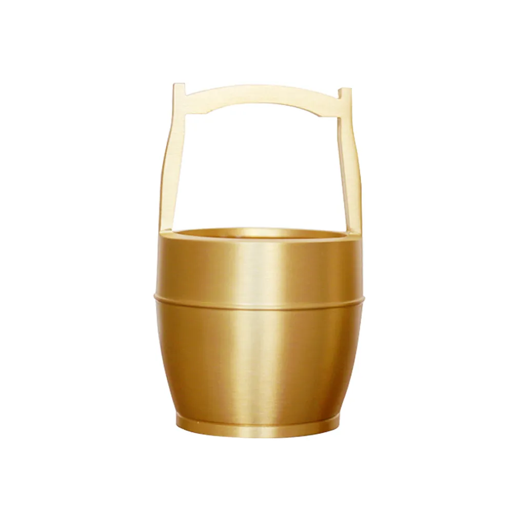 【古藝坊】一桶金復古銅聚寶盆(高約8cm)
