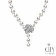 【City Diamond 引雅】淡水天然珍珠10mm簡約性感Y字鍊/項鍊 母女姊妹閨蜜款(四款任選)