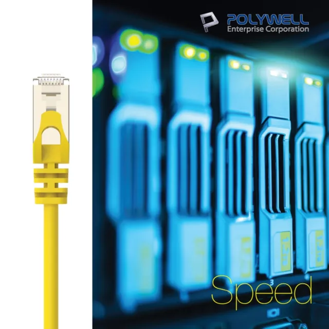 【POLYWELL】CAT6A 高速乙太網路線 S/FTP 10Gbps 50公分(適合2.5G/5G/10G網卡 網路交換器 NAS伺服器)