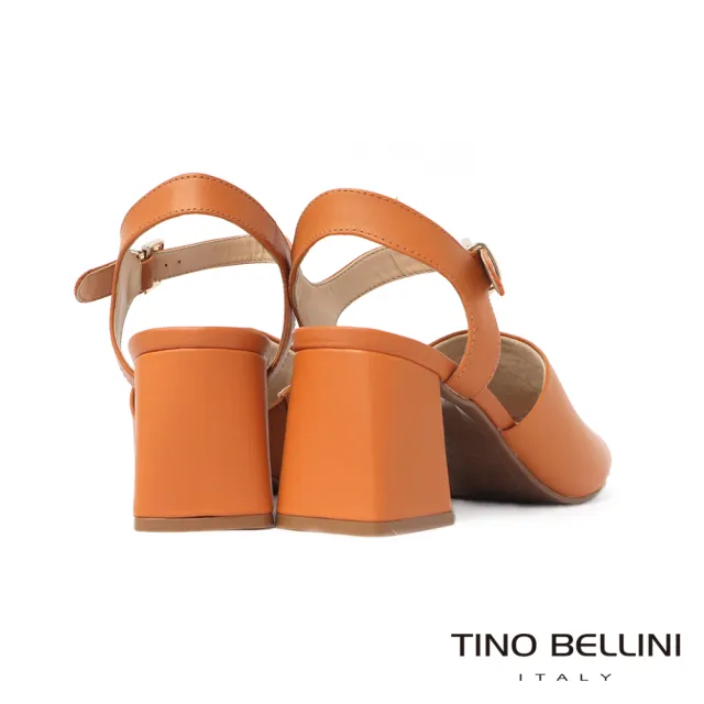 【TINO BELLINI 貝里尼】巴西進口盛夏法式復古魚口繫踝粗跟涼鞋FSLT0015(棕)