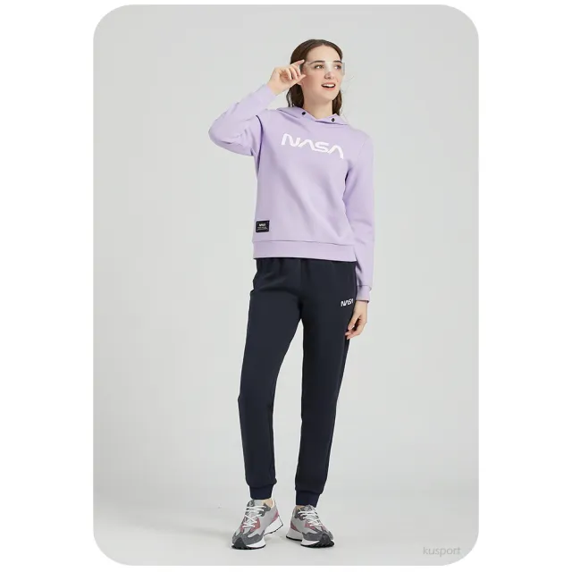 【TECTOP 探拓戶外】NASA聯名款 女款經典運動褲 黑色(原廠授權公司貨 適合春季、秋季)