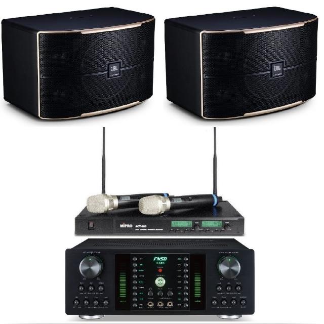 【FNSD旗艦級卡啦OK組合】數位卡拉OK擴大機+無線麥克風+進口唱歌喇叭(A-300N+ACT-880+JBL Pasion 10)