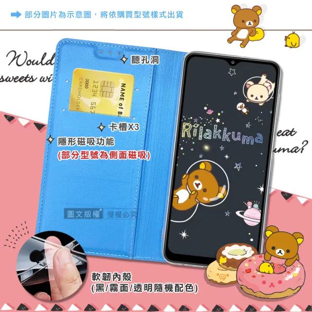 【Rilakkuma 拉拉熊】三星 Samsung Galaxy A33 5G 金沙彩繪磁力皮套