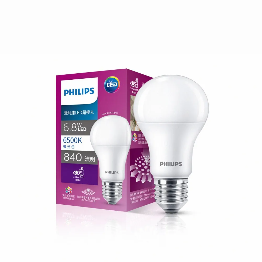 【Philips 飛利浦】超極光真彩版 6.8W LED燈泡 12入(PL01N/PL02N/PL03N)