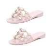 【Taroko】輕盈浪漫珍珠鏤空平底涼鞋(2色可選)