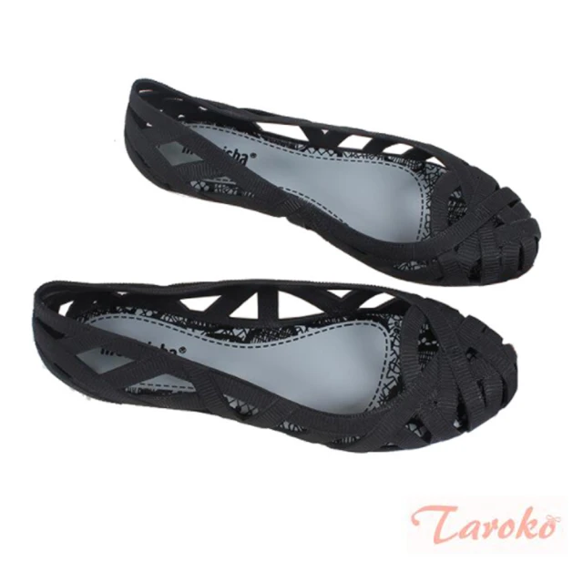 【Taroko】夏季行純色透氣不規則平底涼鞋(5色可選)