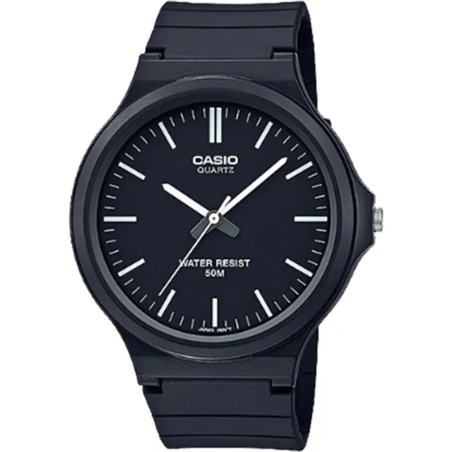 【CASIO 卡西歐】簡約指針設計時尚錶/黑(MW-240-1E)