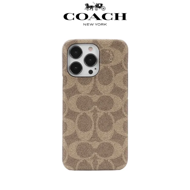 COACH】iPhone 13 Pro Max 6.7吋精品手機防摔保護殼(經典棕) - momo