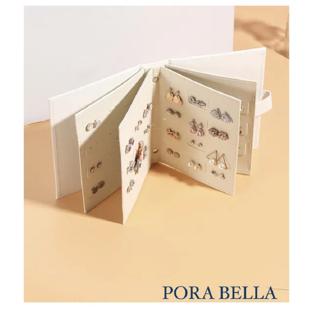 【Porabella】新款耳環耳夾皮革首飾本 方便攜帶絨布盒飾品盒 飾品戒指項鍊耳環耳夾收納 展示收納盒防水