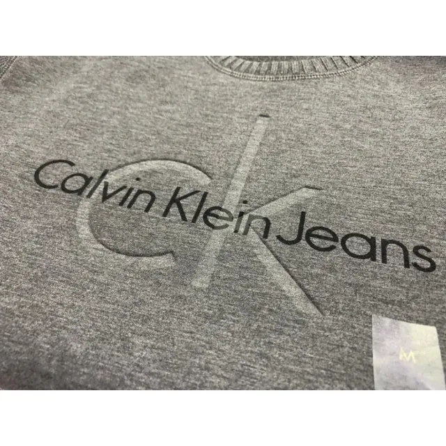 【Calvin Klein 凱文克萊】CK圓領大學T 長袖 圓領衫 針織(太空棉 毛衣 重磅 秋冬保暖)