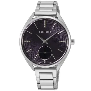 【SEIKO 精工】經典小秒針時尚腕錶-34mm/黑 SK003(6G28-00Y0D/SRKZ51P1)