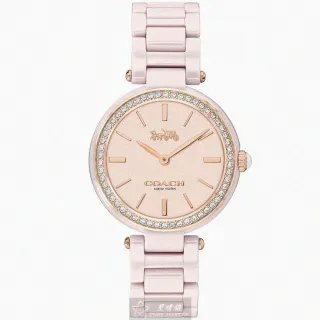 【COACH】COACH蔻馳女錶型號CH00101(粉色錶面粉色錶殼粉紅陶瓷錶帶款)
