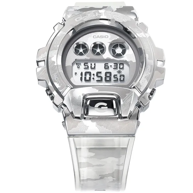 【CASIO 卡西歐】G-SHOCK 冰酷迷彩金屬電子手錶(GM-6900SCM-1)