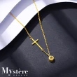 【my stere 我的時尚秘境】現貨-秘境設計款-十字架單顆包鑲鑽氣質項鍊(925銀 微鑲 十字架  單顆美鑽 包鑲)