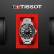 【TISSOT 天梭】Supersport 石英手錶-黑/44mm 送行動電源(T1256101105100)