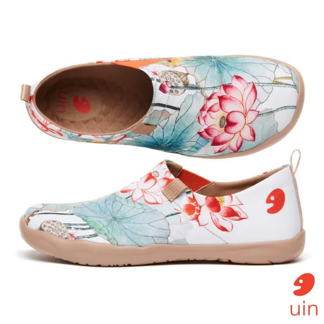 【uin】西班牙原創設計 女鞋 夏荷彩繪休閒鞋W1010065(彩繪)