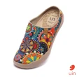 【uin】西班牙原創設計 女鞋 花花世界半拖彩繪休閒鞋W0107068(彩繪)