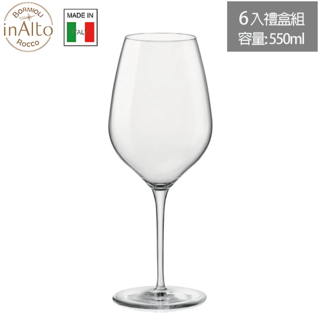 Bormioli Rocco 義大利無鉛水晶紅酒杯 550ml InAlto TRE系列 6入組(紅酒杯)