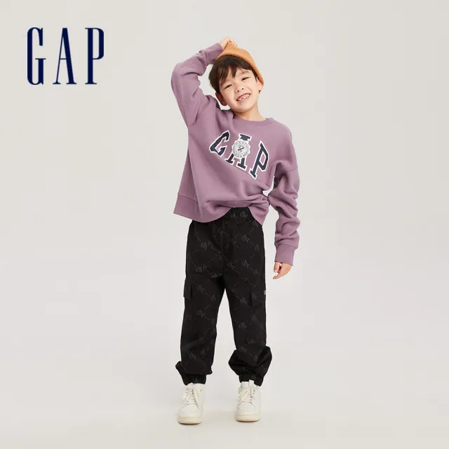 【GAP】男童裝 Logo鬆緊束口工裝褲-多色可選(836575)