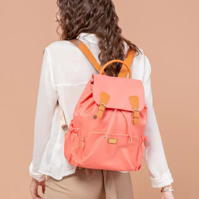 【BAGGLY&CO】雙11 買一送一 真皮包包 尼龍拉繩防盜後背包 真皮包包 後背包 輕量尼龍包  後背包