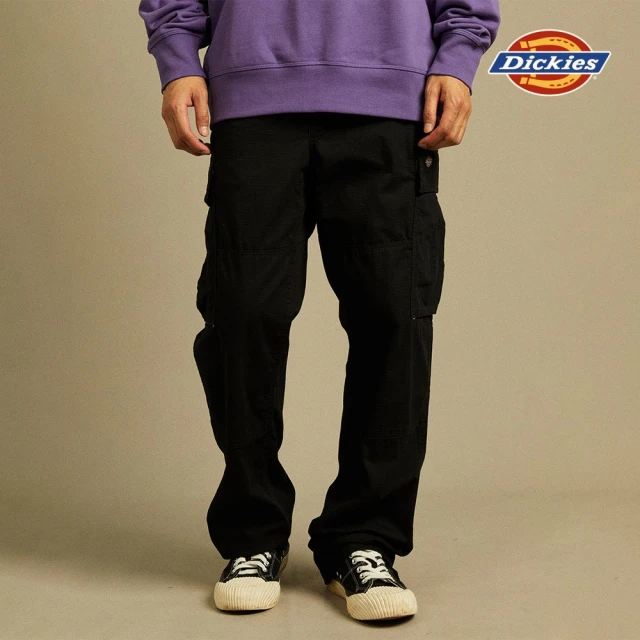 Dickies 男款黑色純棉多口袋舒適休閒工裝長褲｜DK012275BLK